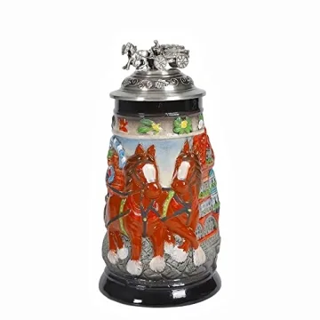 Premium 0.85L Beer Stein with Pewter Lid for Gifts