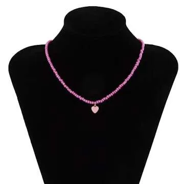 Colorful Azusa Sun Heart Beaded Choker Necklace for Women