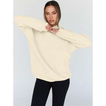 Trendy Queen Womens Oversized Hoodies Fleece Hooded Sweatshirts Casual Pullover Fall Winter Outfits Long Sleeve Tops 2025