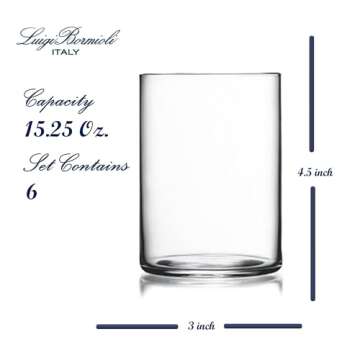 Luigi Bormioli Top Class 15.25 Oz Thin All Purpose Glass, Set Of 6 Drinking Glasses, Son.hyx High Te...