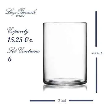 Luigi Bormioli Top Class 15.25 Oz Thin All Purpose Glass, Set Of 6 Drinking Glasses, Son.hyx High Te...
