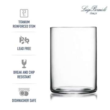 Luigi Bormioli Top Class 15.25 Oz Thin All Purpose Glass, Set Of 6 Drinking Glasses, Son.hyx High Tech Blown Crystal Glass, For Cocktail, Ice Tea, Water, Juice, Made In Italy
