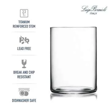 Luigi Bormioli Top Class 15.25 Oz Thin All Purpose Glass, Set Of 6 Drinking Glasses, Son.hyx High Tech Blown Crystal Glass, For Cocktail, Ice Tea, Water, Juice, Made In Italy