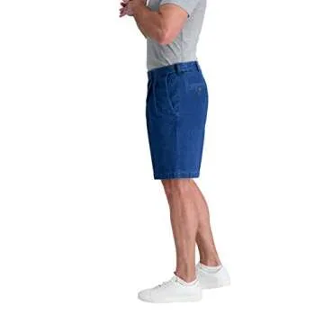 Haggar Men's Denim Pleat Front Shorts - Classic Comfort and Style