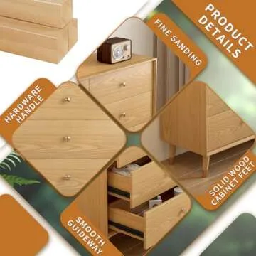 Messenya 6 Drawer Dresser for Bedroom Furniture.Wood Dressers & chests of Drawers.Beveled Edge Design, Hand-Polished.Bedroom Storage and Dresser Organizer for Bedroom, Hallway (Oak Color)