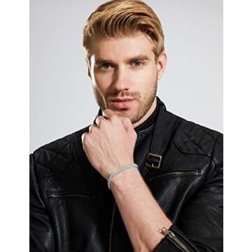 925 Sterling Silver Cuban Link Chain Bracelet 8mm Silver Bracelet for Men Women Silver Bracelet 6.5-9 Inches(7)