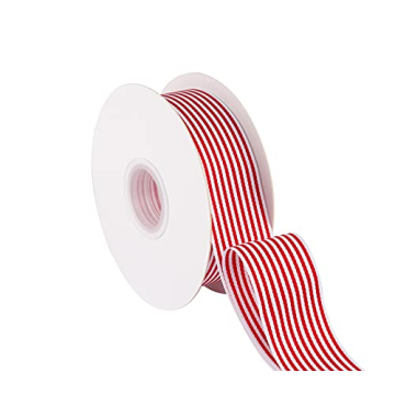 Joycrosso 1-1/2 Inch Wide Red and White Striped Ribbon, great for Wedding Gift Wrapping Home Décor ...
