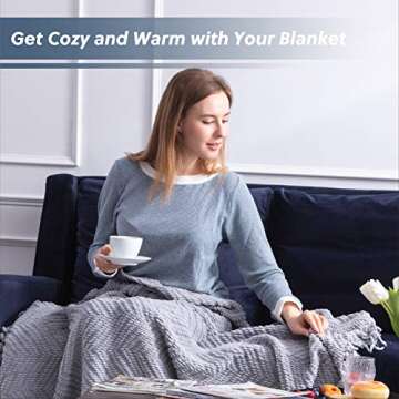 Bedsure Throw Blankets for Couch - Textured Knit Woven Chenille Blanket - Super Soft, Warm Decorativ...