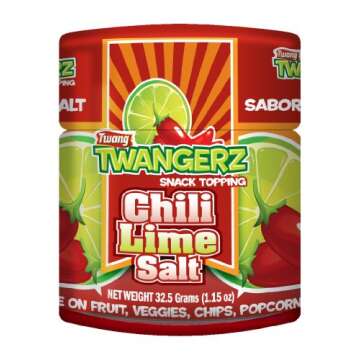 Twang Twangerz Flavored Salt Snack Topping - Lime, Lemon Lime, Chili Lime & Dill Pickle (Chili Lime,...