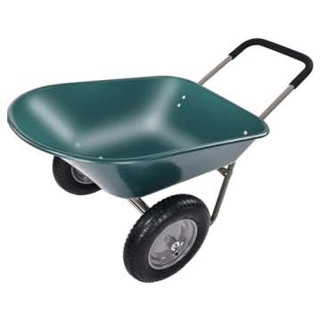 Elevon 2-Wheel Gardening Utility Wheelbarrow - Lightweight & Durable Green Yard Cart