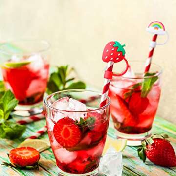 Patelai 16 Pack Silicone Straw Covers for All Ages