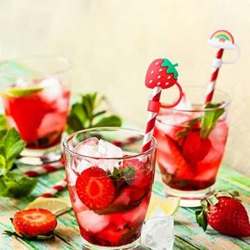 Patelai 16 Pack Silicone Straw Covers for All Ages