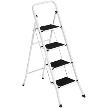 Lightweight Sturdy 4-Step Steel Ladder for Home Tasks