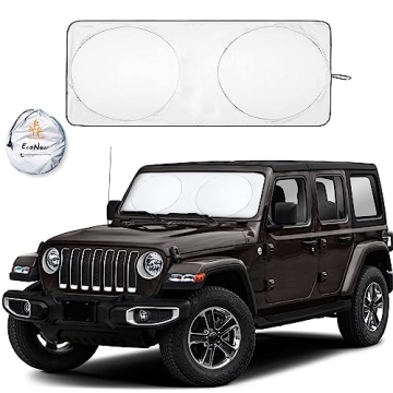 EcoNour Jeep Windshield Sun Shade - Ultimate UV Protection for Wrangler & Gladiator