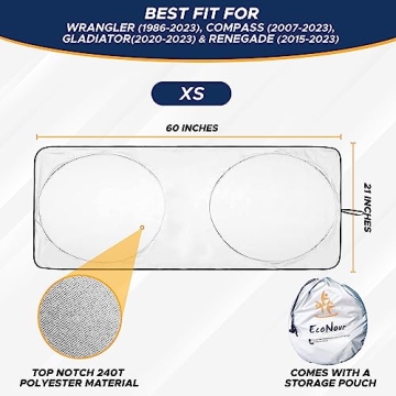 EcoNour Jeep Sun Shade - UV Protection for Interiors