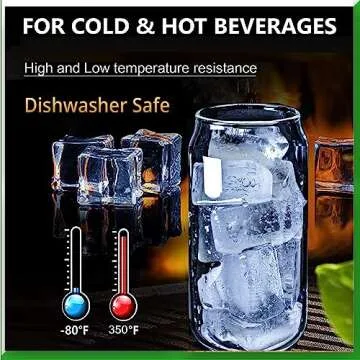 PLASNT Glass Cups with Lids and Straws, Set of 4, Drinking Glasses with Bamboo Lids and Glass Straws 16 Oz