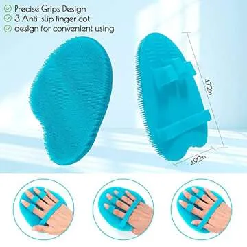 1 Pack Pure Silicone Food-grade Body Brush Shower Cleansing Scrubber Gentle Exfoliating Glove Soft B...
