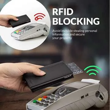 VULKIT Slim Leather Card Holder Wallet RFID Protection