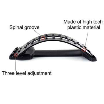 LcFun Back Massage Stretcher Arch Black Magic Message Stretcher Back Stretcher Lumbar Support Device Relax Mate Spine Pain Relief Chiropractic