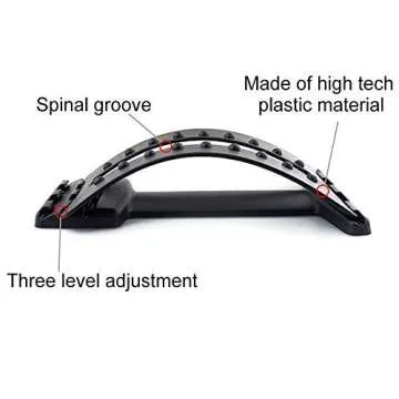 LcFun Back Massage Stretcher Arch Black Magic Message Stretcher Back Stretcher Lumbar Support Device Relax Mate Spine Pain Relief Chiropractic