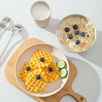 JUCOXO Wheat Straw 12 oz Biodegradable Eco-friendly Cylindrical Cups - 5 Pack, Beige, Modern, Reusable, Picnic, Home, Outdoor, Travel, Social Gatherings, Bpa Free, Dishwasher Safe, Microwave Safe