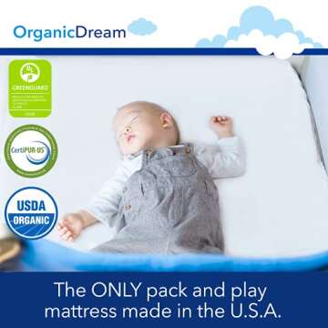 Organic Dream Pack and Play Mattress - Safe & Comfortable