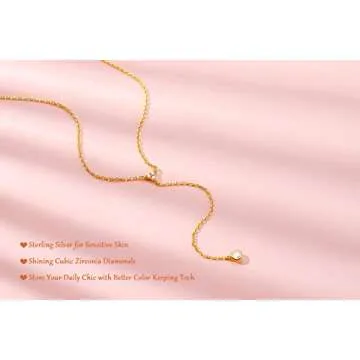 Elegant Handmade Sterling Silver Lariat Necklace for Women