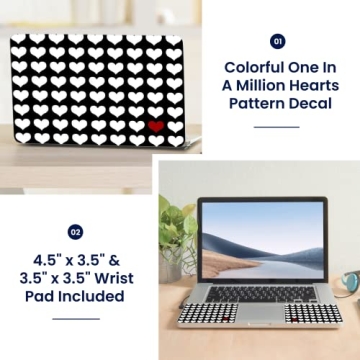 LSS Laptop 15 15.6 Skin Cover with Colorful One in a Million Hearts Pattern for HP Dell Lenovo Apple...