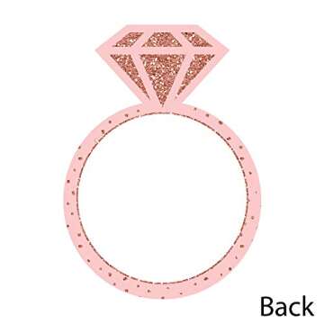 Big Dot of Happiness Bride Squad - Shaped Cards - Rose Gold Bridal Shower or Bachelorette Party Thank You Note with Envelopes - Set of 12