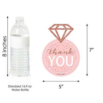 Big Dot of Happiness Bride Squad - Shaped Cards - Rose Gold Bridal Shower or Bachelorette Party Thank You Note with Envelopes - Set of 12