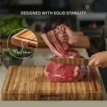 Teakhaus Carving Board - Medium Wood Cutting Board with Juice Groove