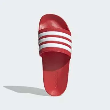 adidas Unisex Adilette Shower Slides Sandal, Vivid Red/White/Vivid Red, 11 US Women
