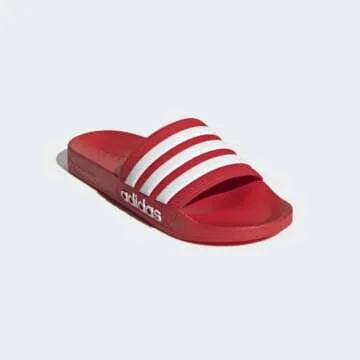 adidas Unisex Adilette Shower Slides Sandal, Vivid Red/White/Vivid Red, 11 US Women