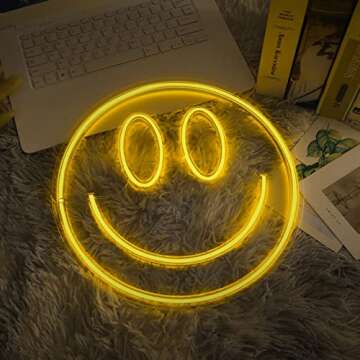 Fionnuar Bright Smile Neon Sign for Decor and Parties