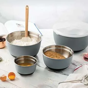 Colorful FineDine Stainless Steel Mixing Bowls Set for Kitchen