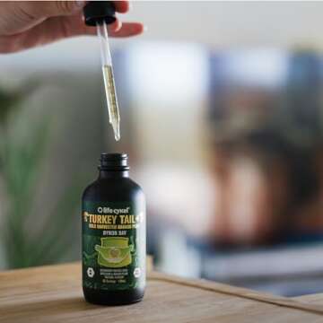 Lifecykel -Turkey Tail Mushroom Liquid Extract Kakadu Plum- 100% Organic Turkey Tail Mushrooms-Immune Support Supplement Immune Defense Antioxidants Vitamin C Made in US, 2 Fl oz(Packaging May Vary)