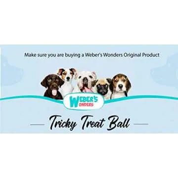 Weber's Wonders Set of 2 Paw Tricky Treat Ball - Dog Toy - Food Dispensing Puppy Toy Non-Toxic Rubber Tooth Cleaning Interactive Toy for Pets - Launcher Compatible - Reusable Washable Resistant