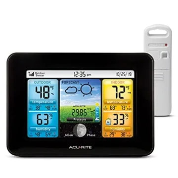 AcuRite Wireless Home Weather Station - Indoor/Outdoor Thermometer with Color Display and Sensor