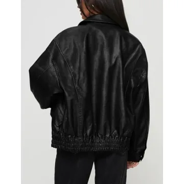 PRETTYGARDEN Women's Stylish Faux Leather Motorcycle Jacket