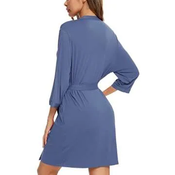 Samring Women's Lightweight Robe Soft Kimono Robes Short Bathrobe for Women Sleepwear