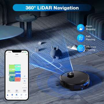 Tikom Robot Vacuum & Mop Combo with LiDAR & 4000Pa