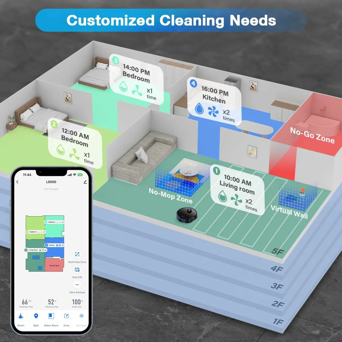 Tikom Robot Vacuum & Mop Combo with LiDAR & 4000Pa