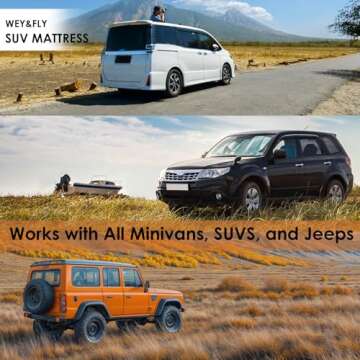 WEY&FLY Car Air Mattress for SUV, Quick Inflation Travel Bed with Air Pump, Portable Sleeping Pad for Camping, Fits Most SUVs and Sedans, Comfortable and Durable