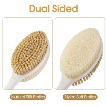Backski Body Scrubber Dual Sided Shower Brush Long Handle