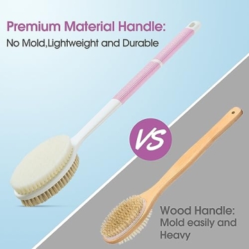 Backski Body Scrubber Dual Sided Shower Brush Long Handle