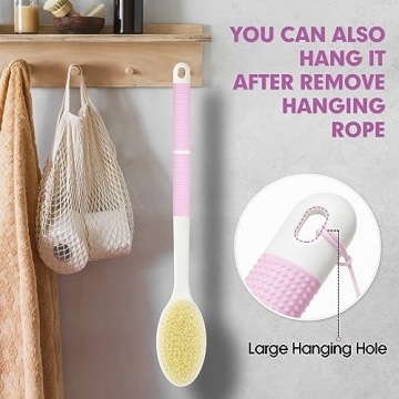 Backski Body Scrubber Dual Sided Shower Brush Long Handle