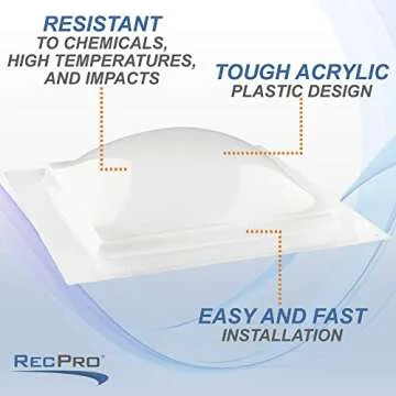 RecPro 14" RV Skylight - Durable & Light-Enhancing Dome