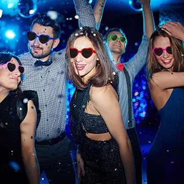YQVIE 10/20 Pack Neon Color Heart Shaped Sunglasses for Women Heart Sunglasses in Bulk for Bachelorette Party Favors (Red)