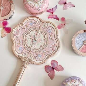 Flower Knows Butterfly Cloud Handheld Mirror - Cute & Durable