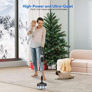 Bagotte Cordless Vacuum Cleaner, 25KPa 230W Powerful Suction Handheld Vacuum, 2500mAh Lightweight Va...